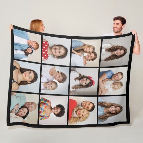 Create Your Own 12 Photo Collage Fleece Blanket