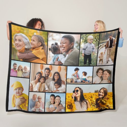 Create Your Own 12 Photo Collage Fleece Blanket