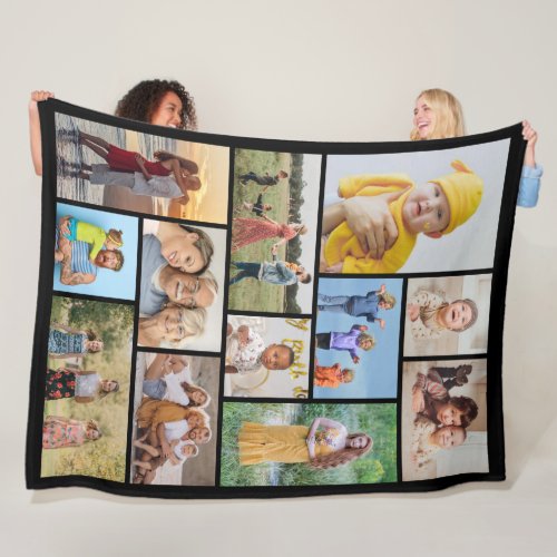 Create Your Own 12  Photo Collage Fleece Blanket