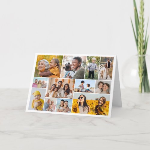 Create Your Own 12 Photo Collage Folded Greeting Card