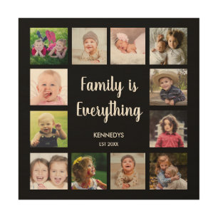 Create Your Own 12 Photo Collage Frame Black Wood Wall Art