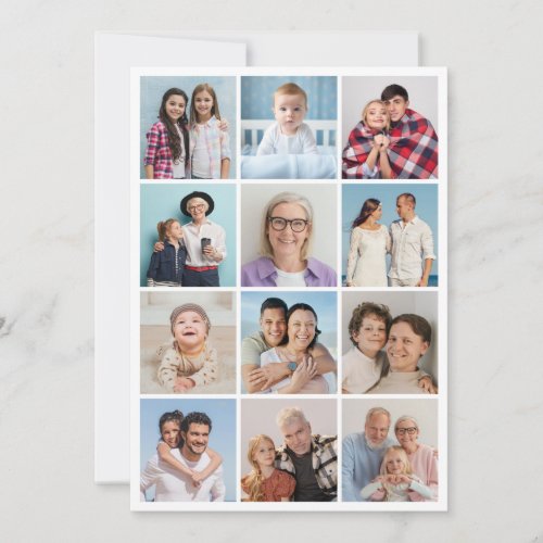 Create Your Own 12 Photo Collage Greeting Card