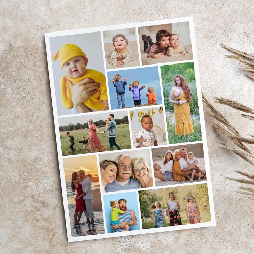 Create Your Own 12  Photo Collage Greeting Card