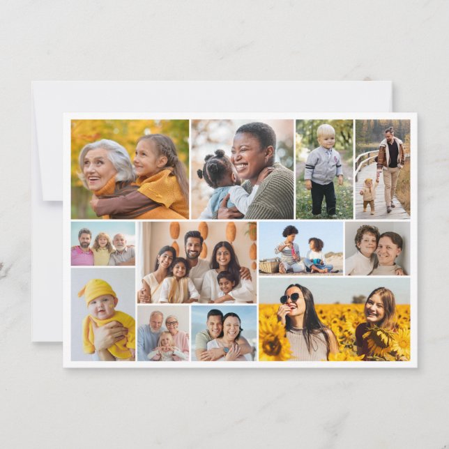 Create Your Own 12 Photo Collage Greeting Card (Front)