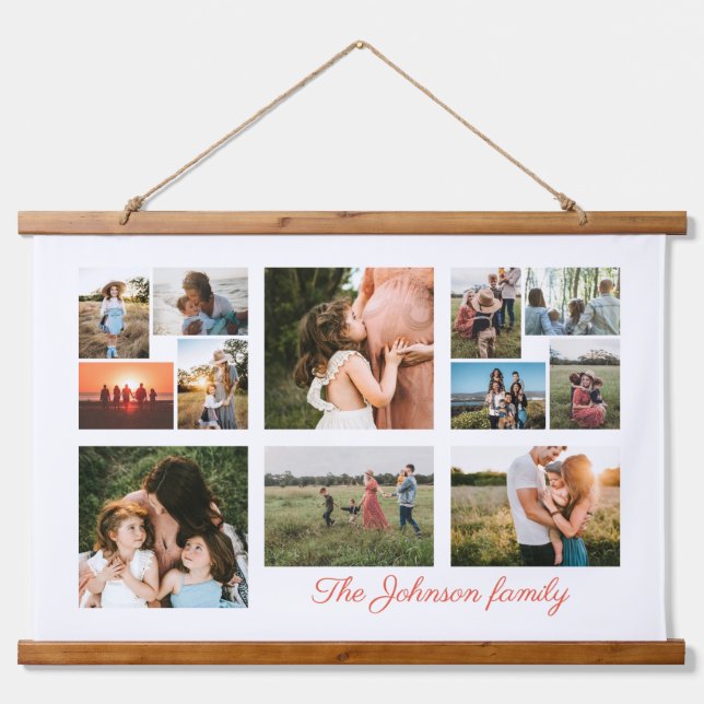 Create Your Own 12 Photo Collage  Hanging Tapestry (Front)
