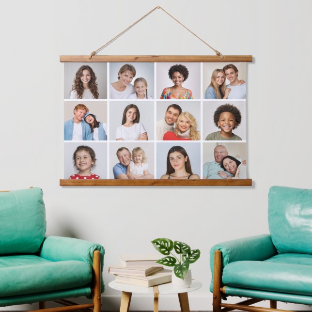 Create Your Own 12 Photo Collage Hanging Tapestry (Living Room)