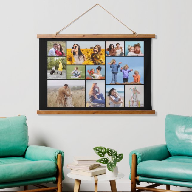 Create Your Own 12 Photo Collage Hanging Tapestry (Living Room)
