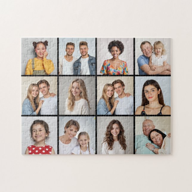 Create Your Own 12 Photo Collage Jigsaw Puzzle (Horizontal)