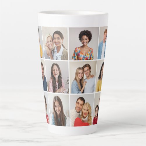 Create Your Own 12 Photo Collage Latte Mug