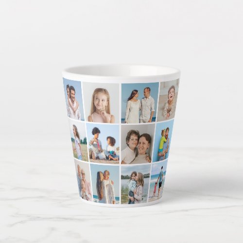 Create Your Own 12 Photo Collage Latte Mug