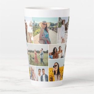 Create Your Own 12 Photo Collage Latte Mug