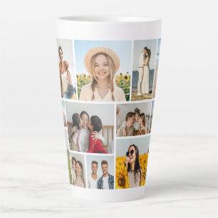 Create Your Own 12 Photo Collage Latte Mug