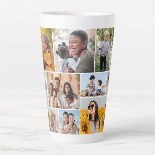 Create Your Own 12 Photo Collage  Latte Mug