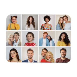 Create Your Own 12 Photo Collage Magnet