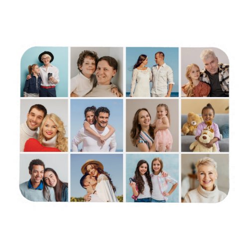 Create Your Own 12 Photo Collage Magnet