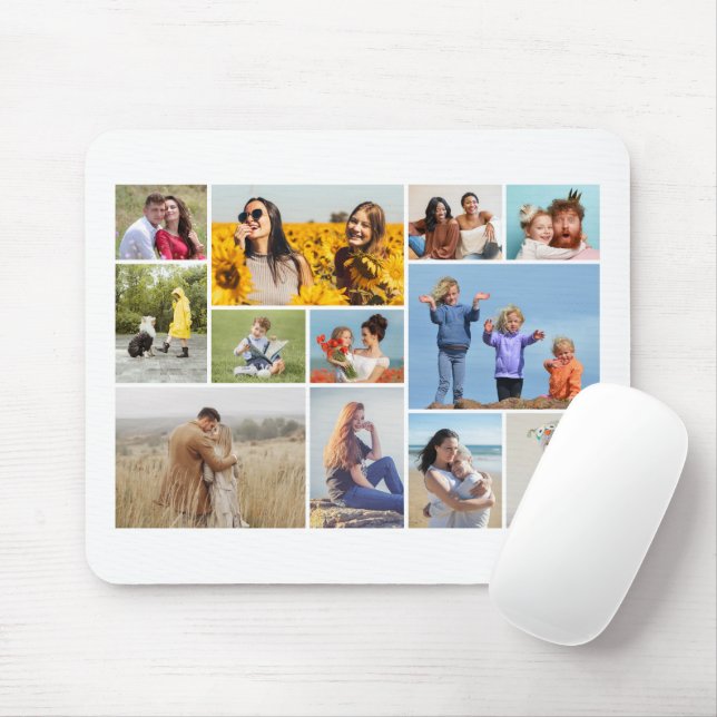 Create Your Own 12 Photo Collage Mouse Pad (With Mouse)