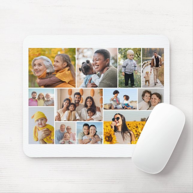 Create Your Own 12 Photo Collage  Mouse Pad (With Mouse)