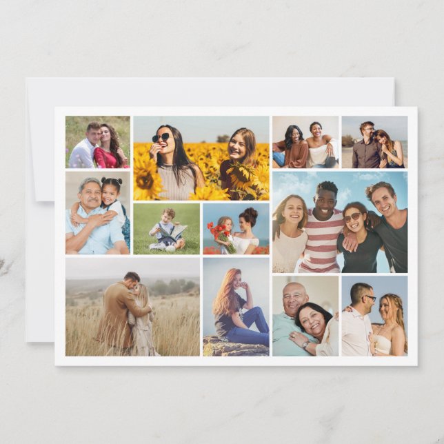 Create Your Own 12 Photo Collage  Note Card (Front)