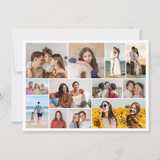 Create Your Own 12 Photo Collage  Note Card (Front)