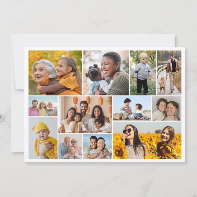 Create Your Own 12 Photo Collage Note Card (Front)