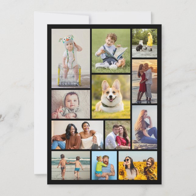 Create Your Own 12 Photo Collage Note Card (Front)