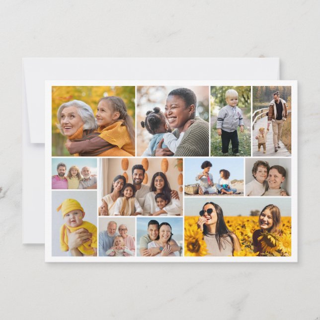 Create Your Own 12 Photo Collage  Note Card (Front)