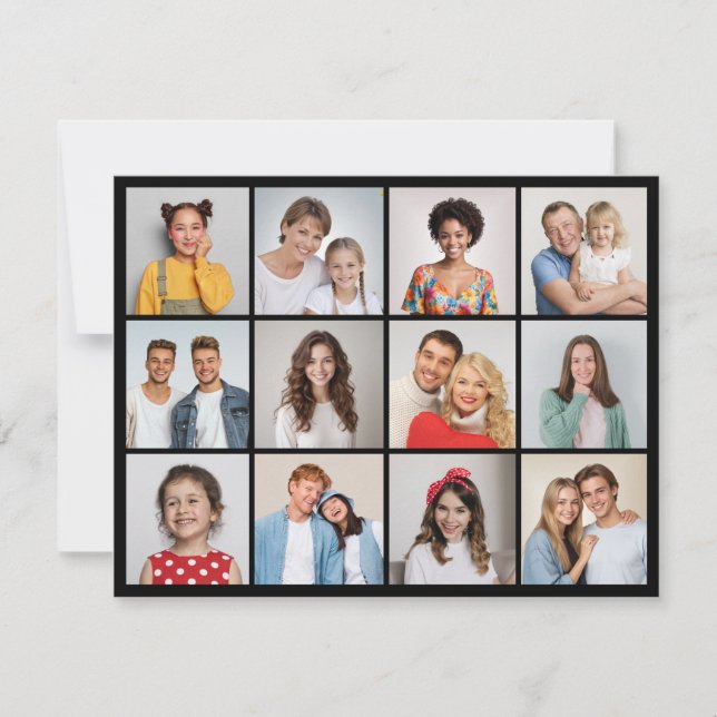 Create Your Own 12 Photo Collage Note Card (Front)