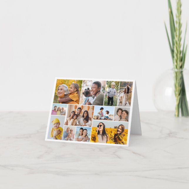 Create Your Own 12 Photo Collage  Note Card (Front)