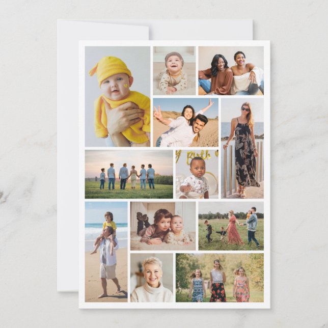Create Your Own 12 Photo Collage Note Card (Front)