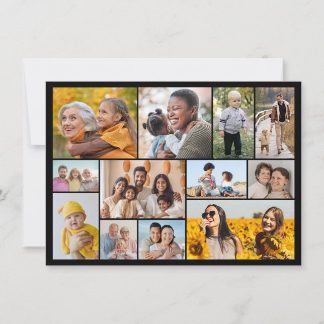 Create Your Own 12 Photo Collage Note Card (Front)