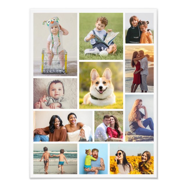 Create Your Own 12 Photo Collage Photo Enlargement (Front)