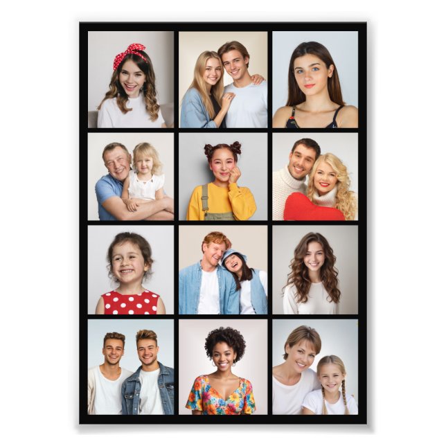 Create Your Own 12 Photo Collage Photo Enlargement (Front)