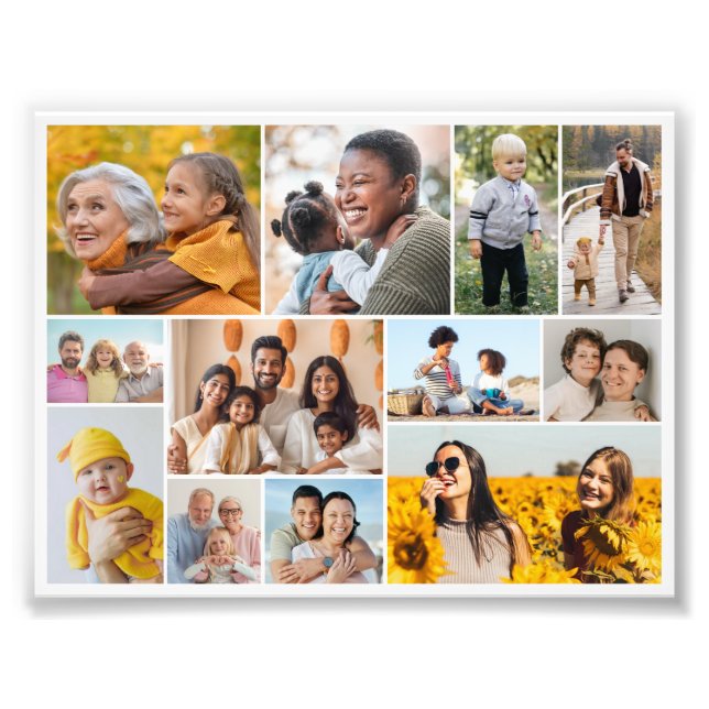 Create Your Own 12 Photo Collage Photo Enlargement Print (Front)