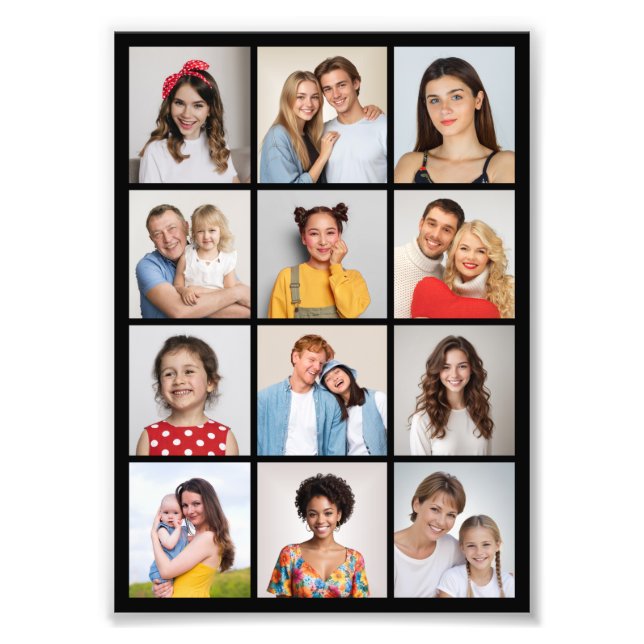 Create Your Own 12 Photo Collage Photo Enlargement Print (Front)