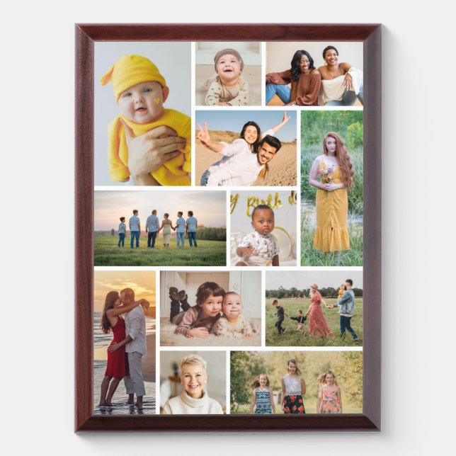 Create Your Own 12 Photo Collage Plaque (Vertical)