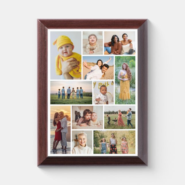 Create Your Own 12 Photo Collage Plaque (Vertical)
