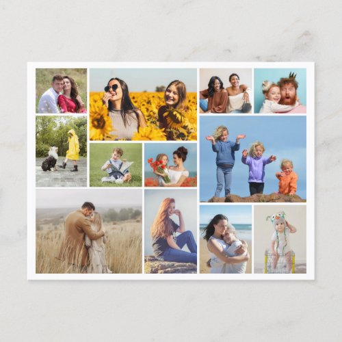 Create Your Own 12 Photo Collage Postcard