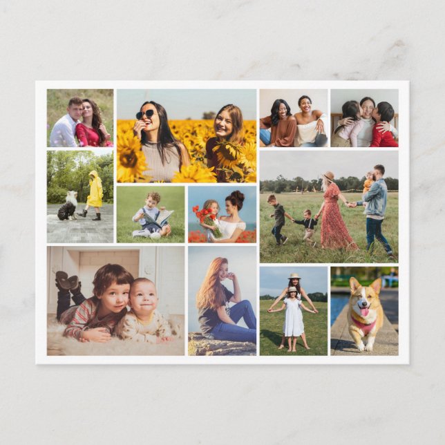 Create Your Own 12 Photo Collage Postcard (Front)