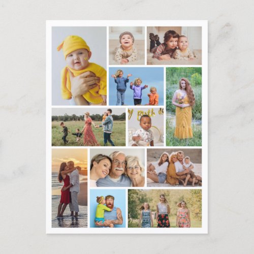Create Your Own 12  Photo Collage Postcard
