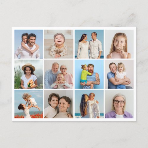 Create Your Own 12 Photo Collage Postcard