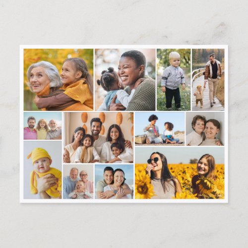 Create Your Own 12 Photo Collage Postcard