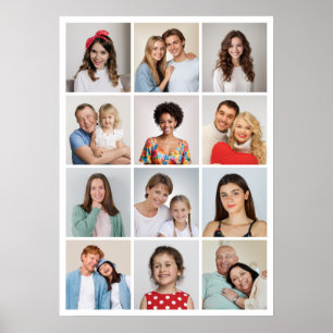 Create Your Own 12 Photo Collage Poster
