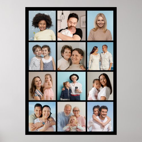 Create Your Own 12 Photo Collage  Poster