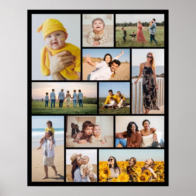 Create Your Own 12 Photo Collage Poster (Front)