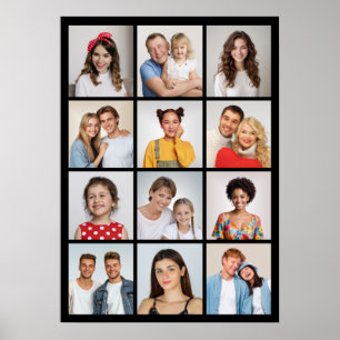 Create Your Own 12 Photo Collage Poster