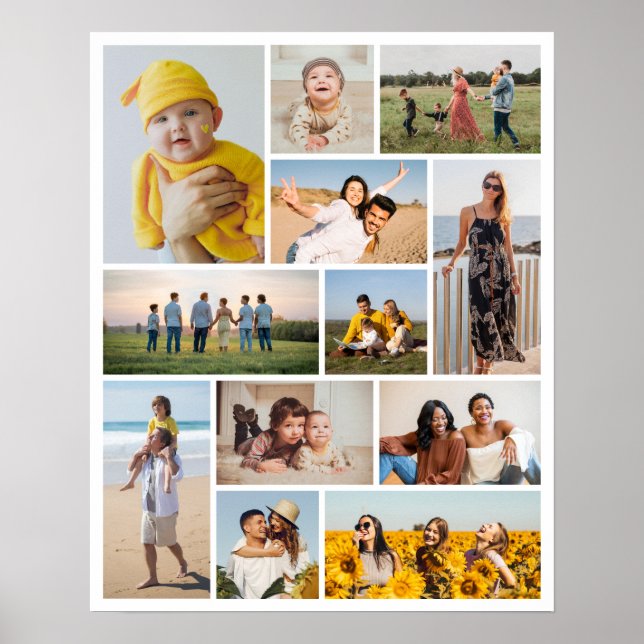 Create Your Own 12 Photo Collage Poster (Front)