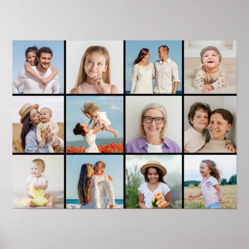 Create Your Own 12 Photo Collage Poster