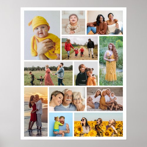 Create Your Own 12  Photo Collage Poster