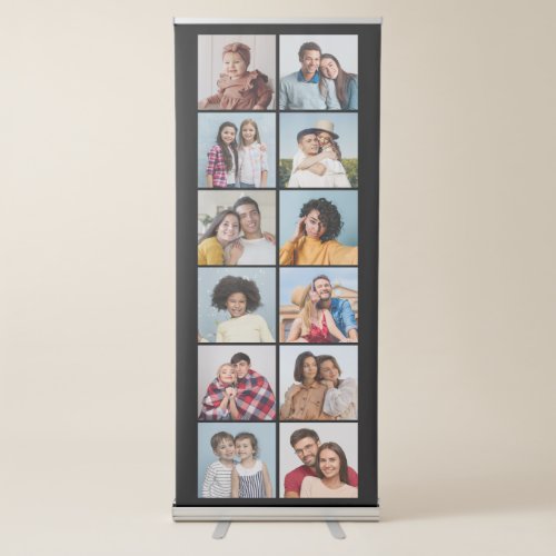 Create Your Own 12 Photo Collage Retractable Banner