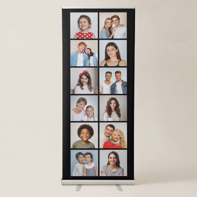Create Your Own 12 Photo Collage Retractable Banner (Front)